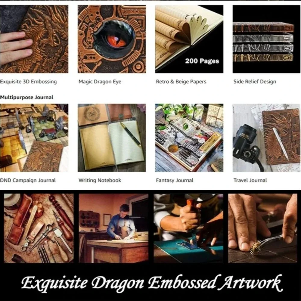 Embossed Dragon journal planner book diary manifest lined pages